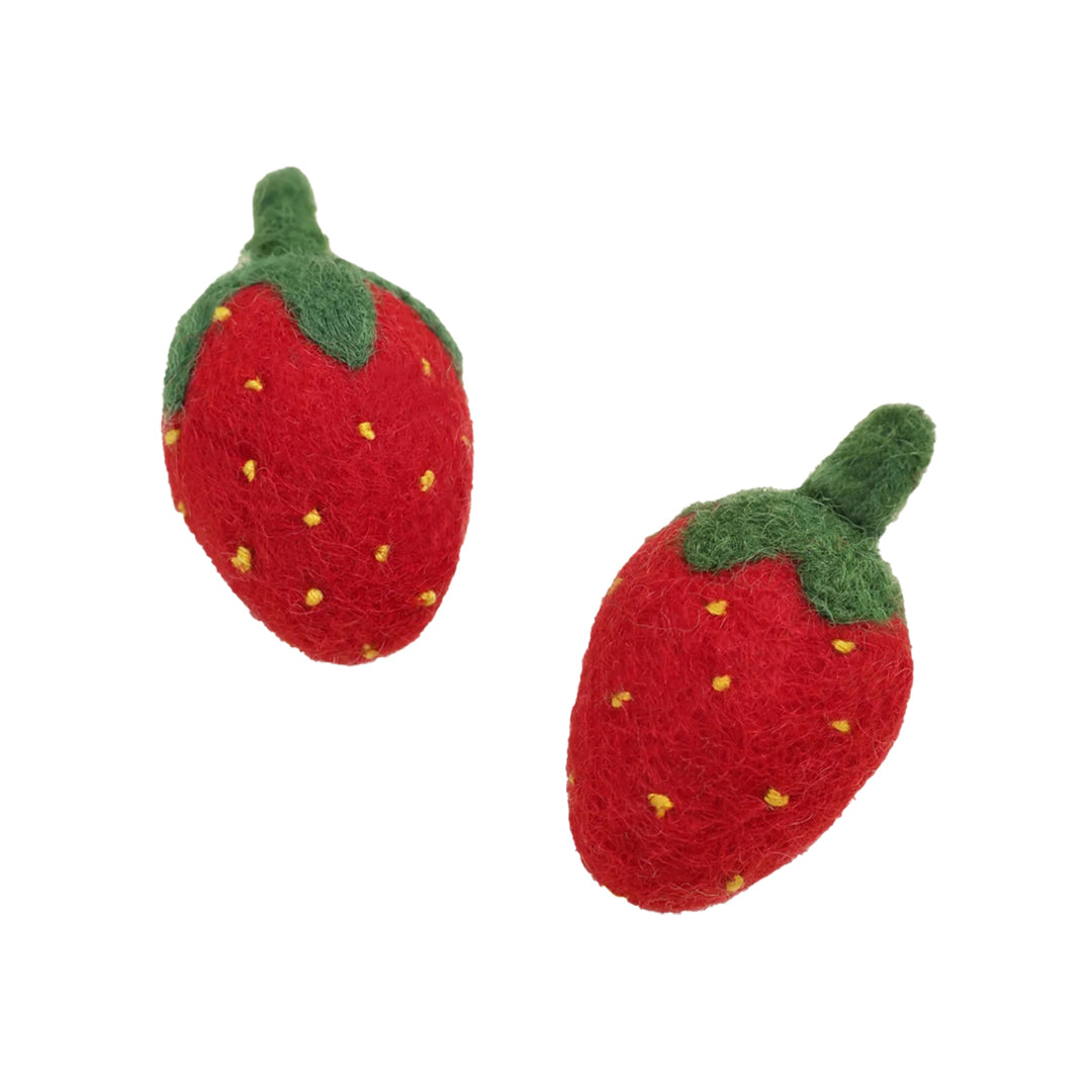 Kitty Strawberries - Wool Cat Toys